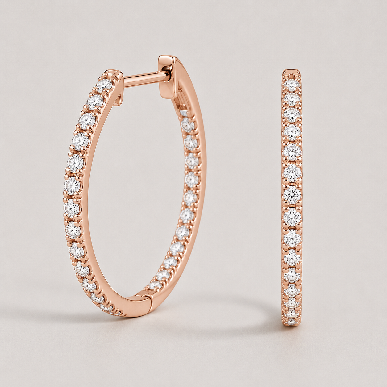 Round Cut Lab Grown Diamond 0.50 Ct. Hoop Earrings (VS-EF)