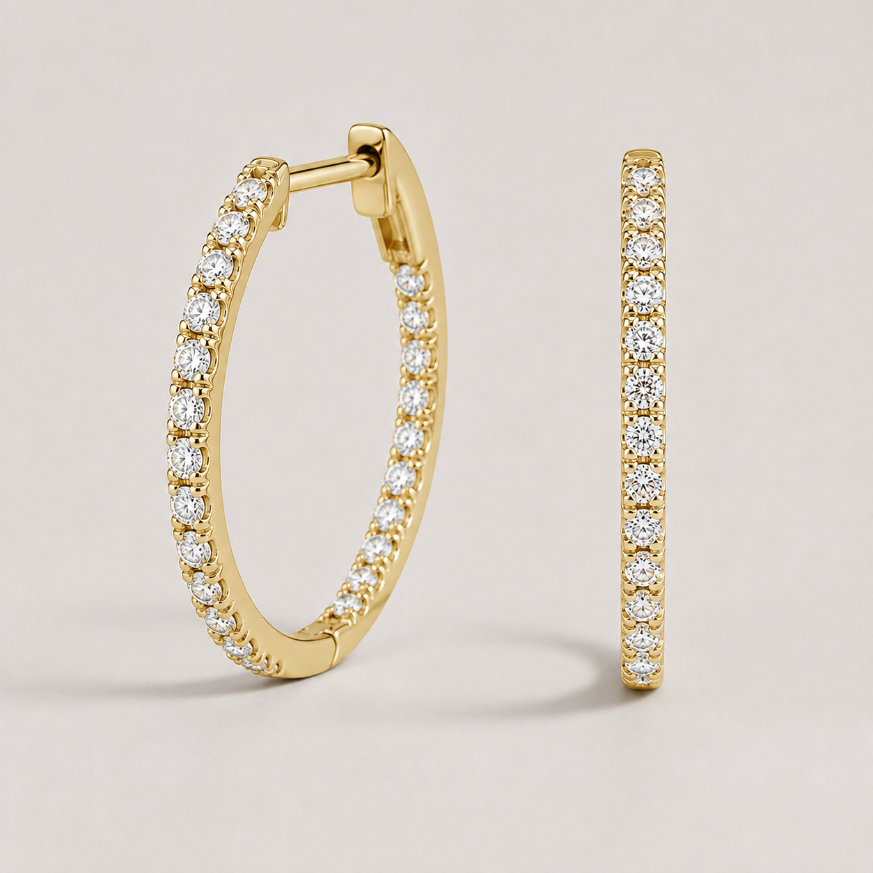 Round Cut Lab Grown Diamond 0.50 Ct. Hoop Earrings (VS-EF)