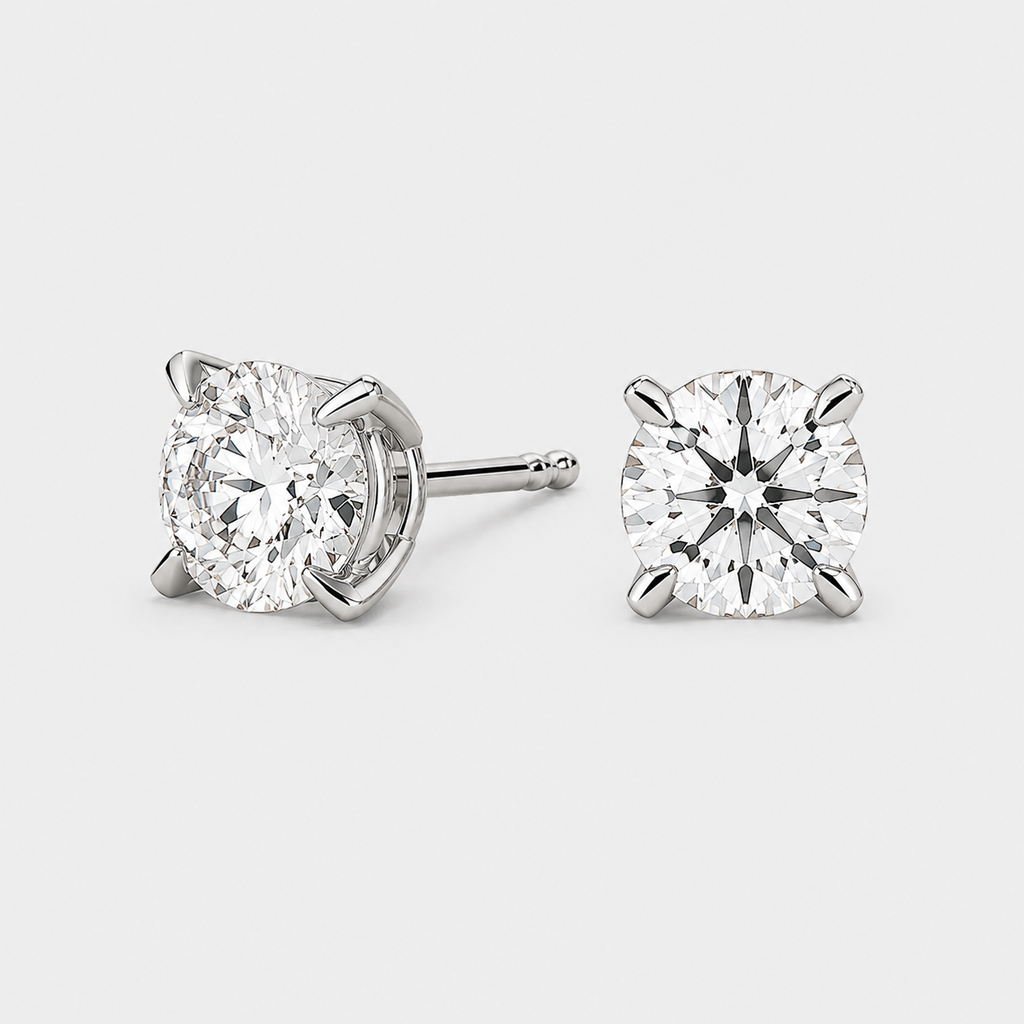 3 Ct. Round Cut Lab Grown Diamond Stud Earrings (VS-EF)