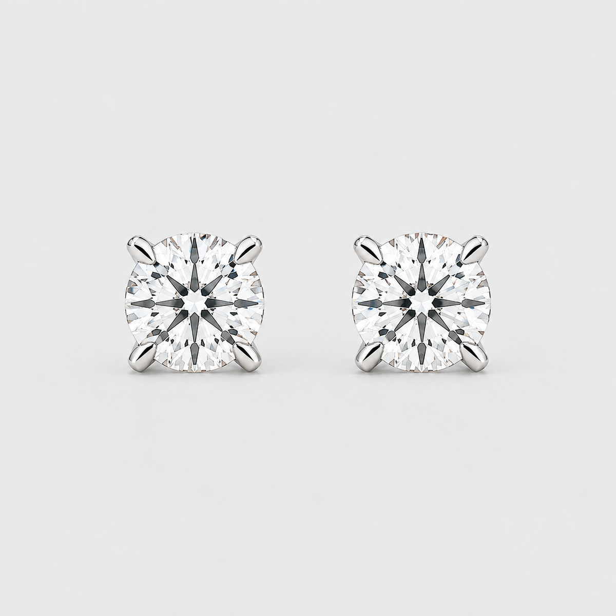3 Ct. Round Cut Lab Grown Diamond Stud Earrings (VS-EF)