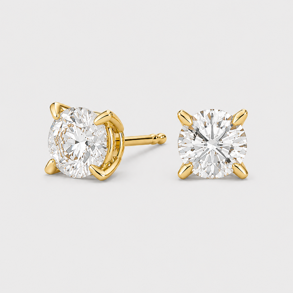 3 Ct. Round Cut Lab Grown Diamond Stud Earrings (VS-EF)