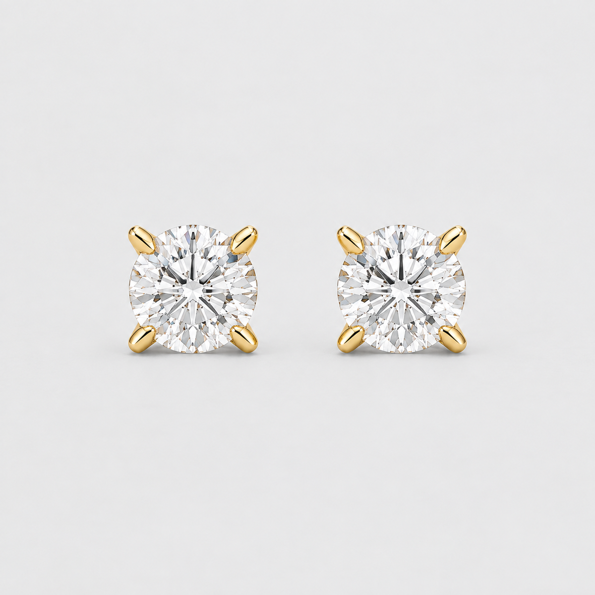 3 Ct. Round Cut Lab Grown Diamond Stud Earrings (VS-EF)