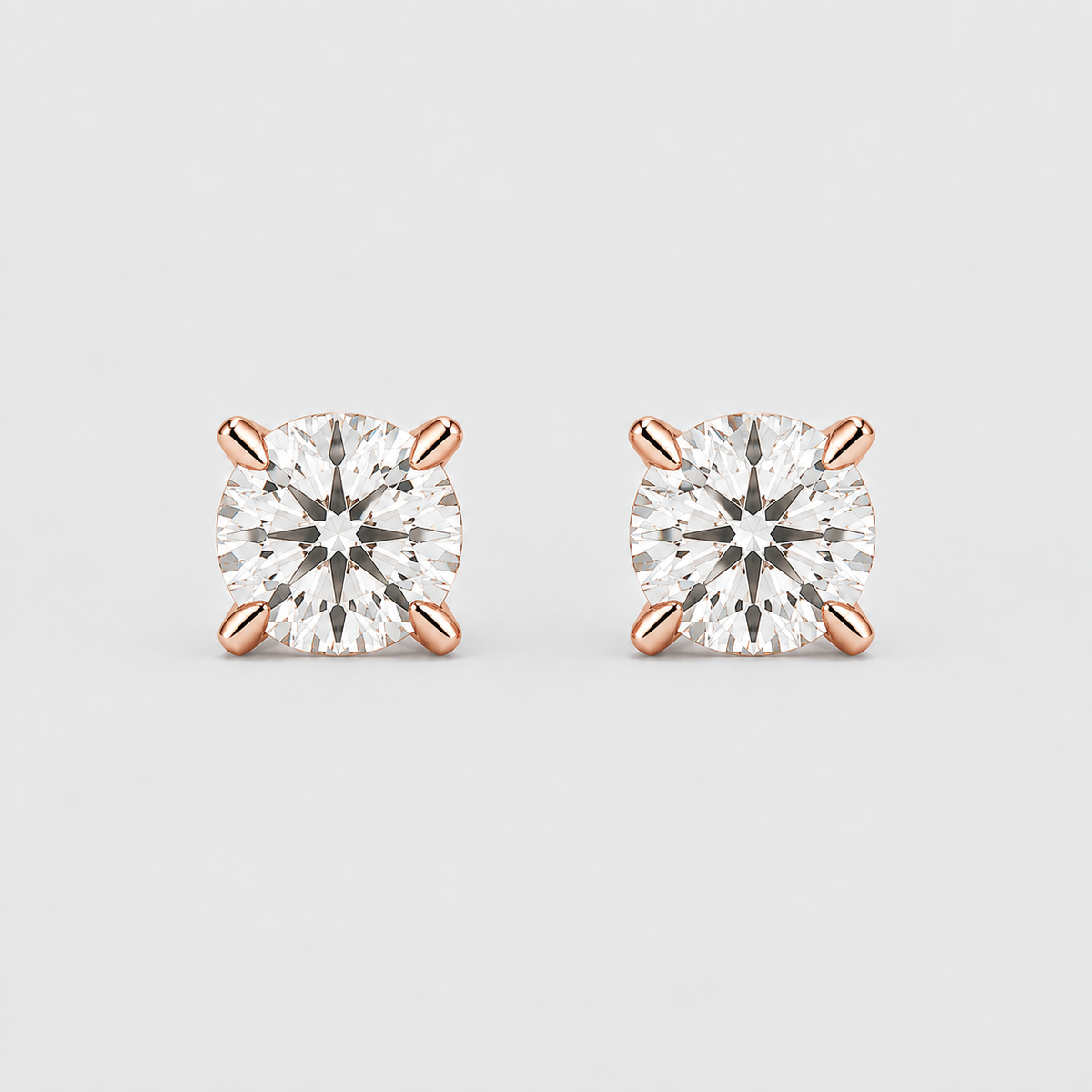 3 Ct. Round Cut Lab Grown Diamond Stud Earrings (VS-EF)