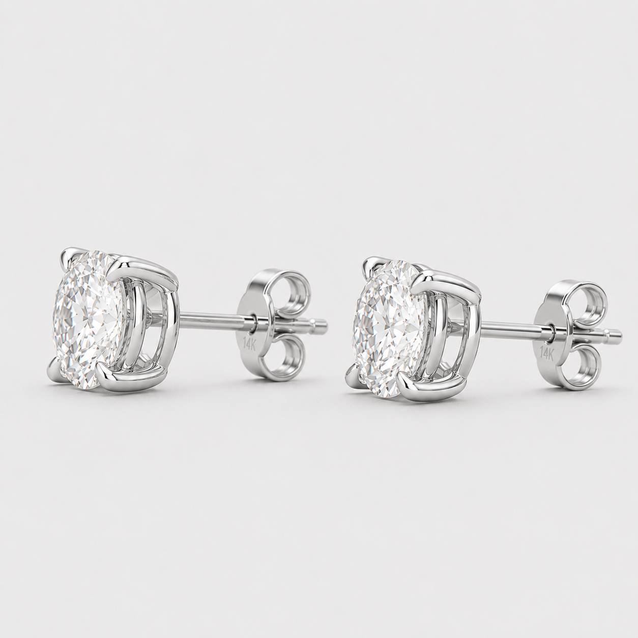 3 Ct. Round Cut Lab Grown Diamond Stud Earrings (VS-EF)