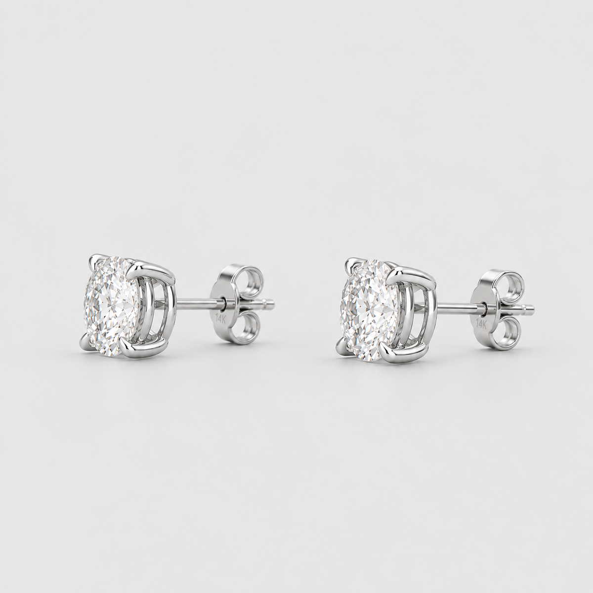 3 Ct. Round Cut Lab Grown Diamond Stud Earrings (VS-EF)