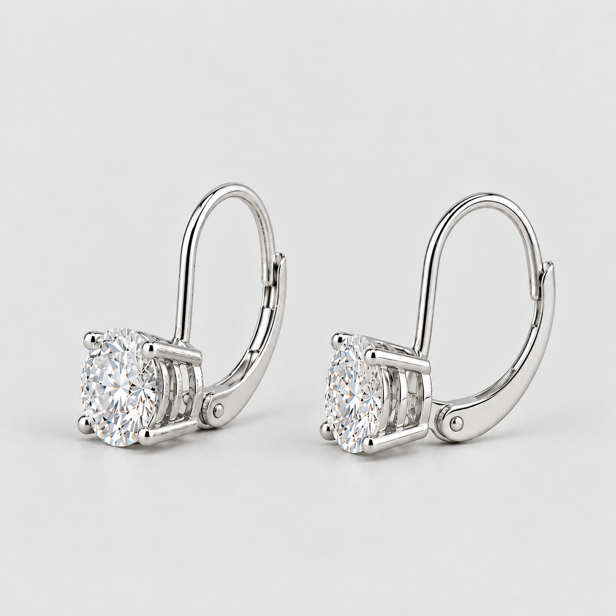1 Ct. Round Cut Lab Grown Diamond Dangle Earrings (VS-EF)