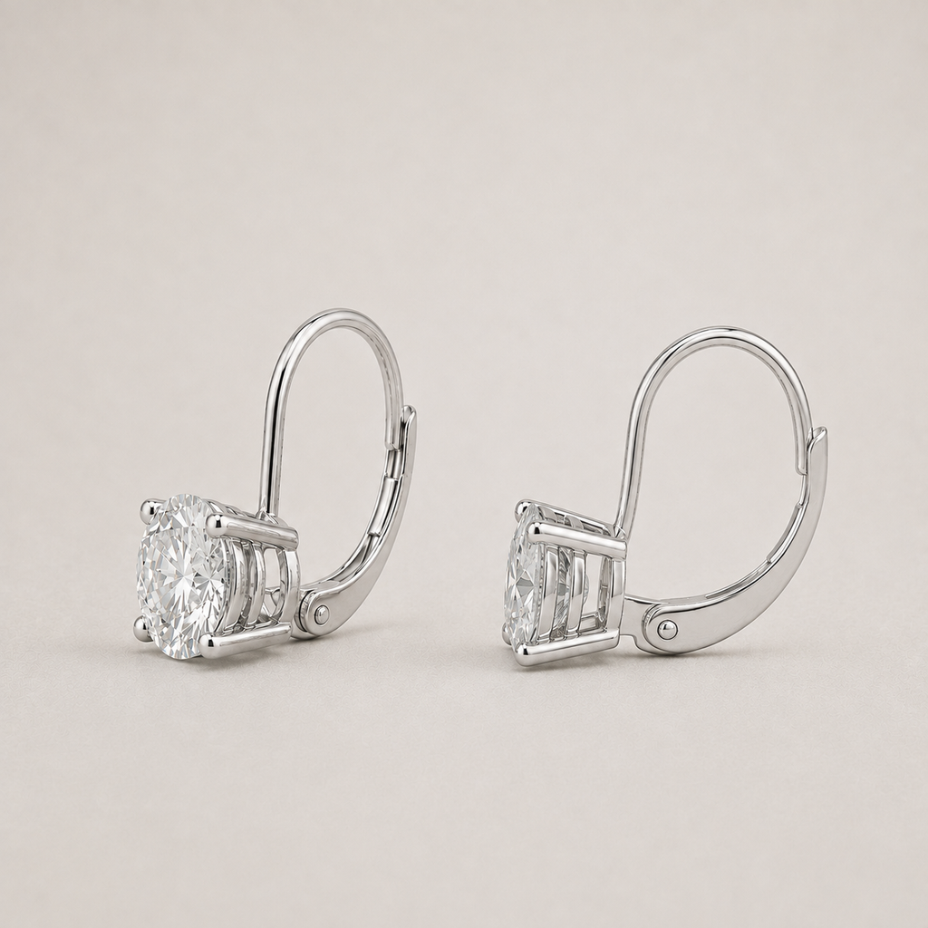 1 Ct. Round Cut Lab Grown Diamond Dangle Earrings (VS-EF)