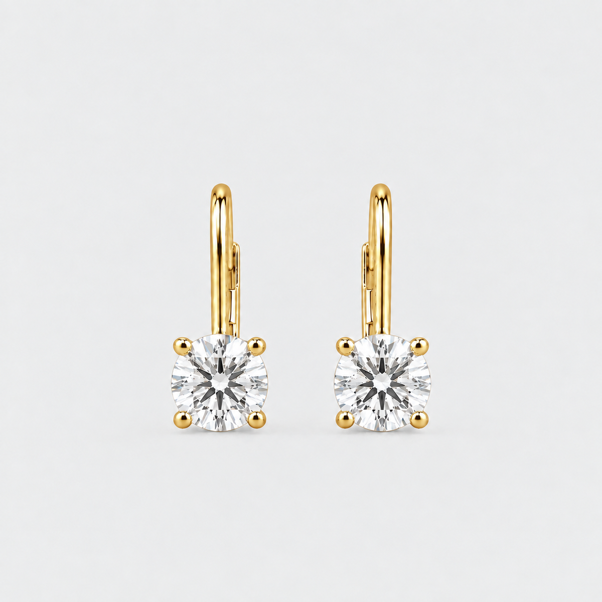 1 Ct. Round Cut Lab Grown Diamond Dangle Earrings (VS-EF)