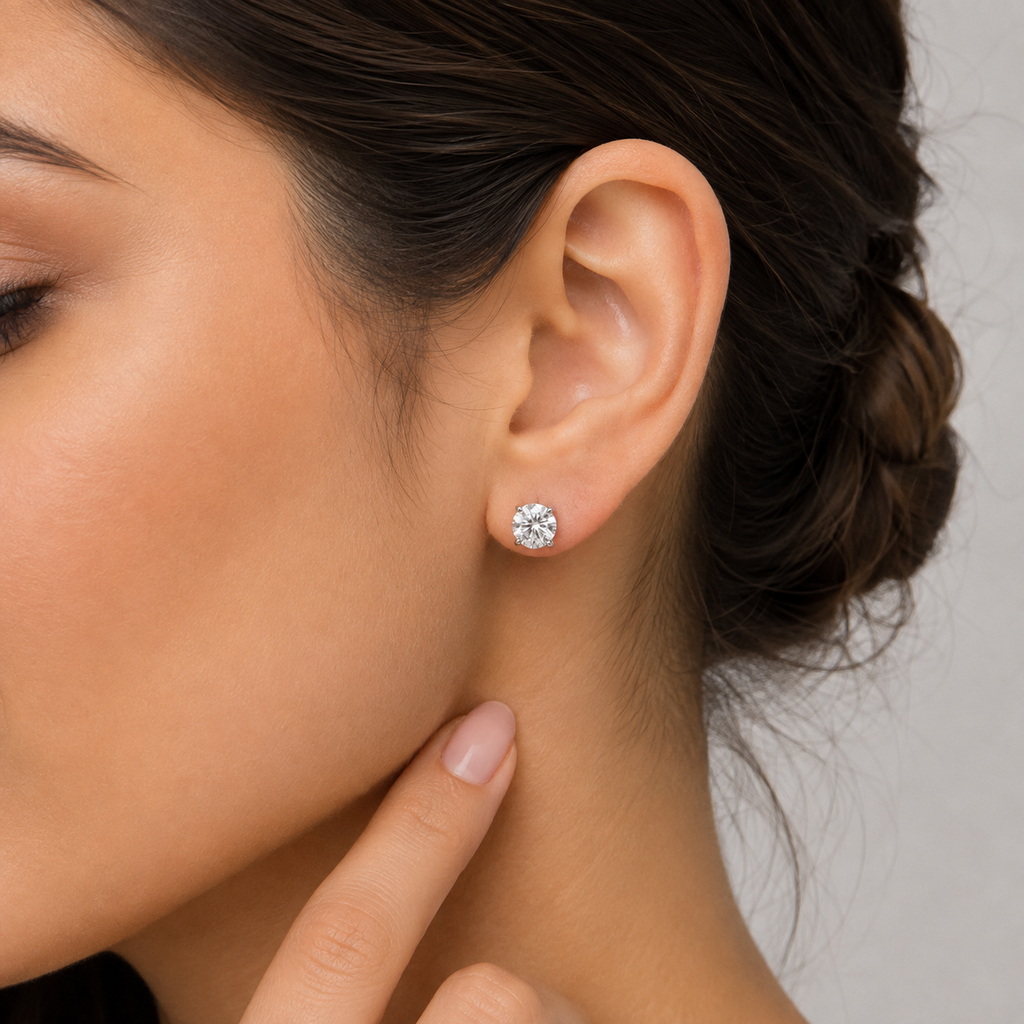 1.50 Ct. Lab-Grown Diamond Round-Cut Studs Earrings (VS-EF)