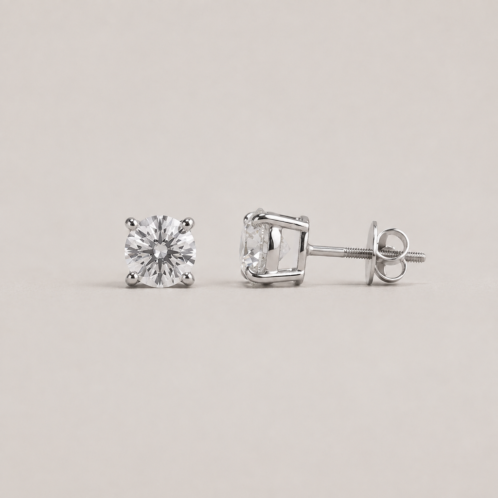 1.50 Ct. Lab-Grown Diamond Round-Cut Studs Earrings (VS-EF)