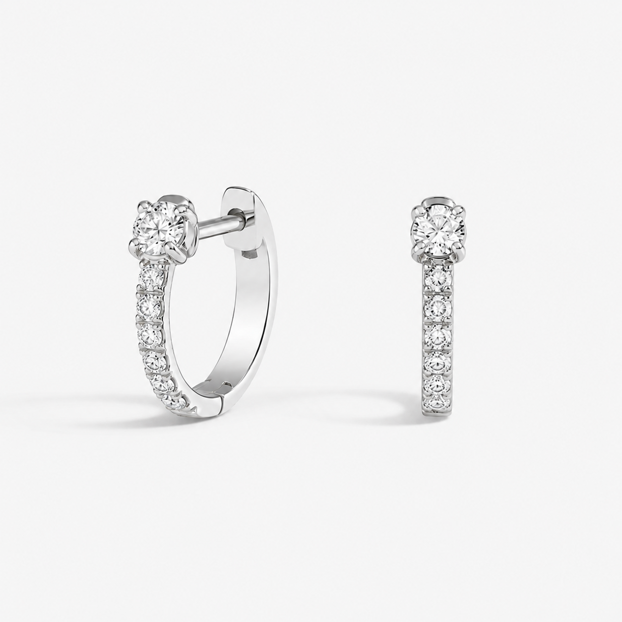 Lab Grown Diamond Round Cut Huggie Earrings 0.33 Ct. (VS-EF)