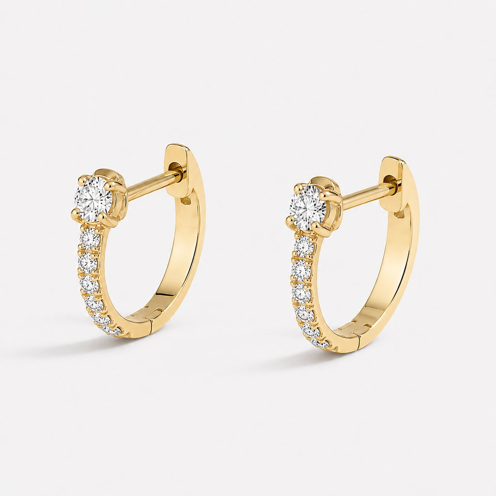 Lab Grown Diamond Round Cut Huggie Earrings 0.33 Ct. (VS-EF)