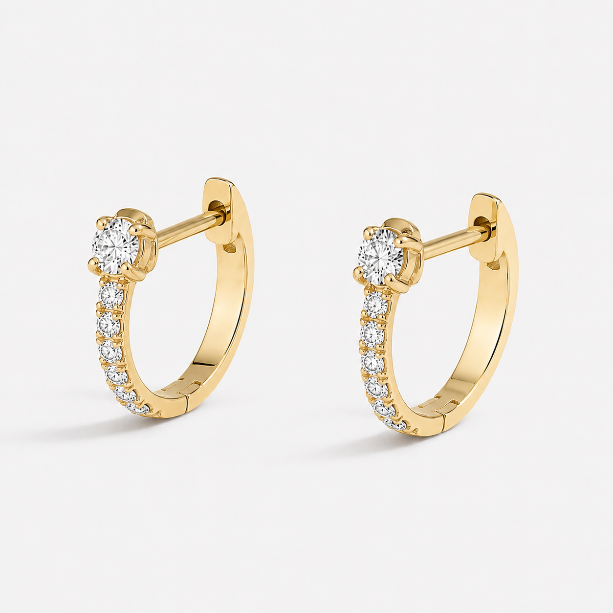 Lab Grown Diamond Round Cut Huggie Earrings 0.33 Ct. (VS-EF)