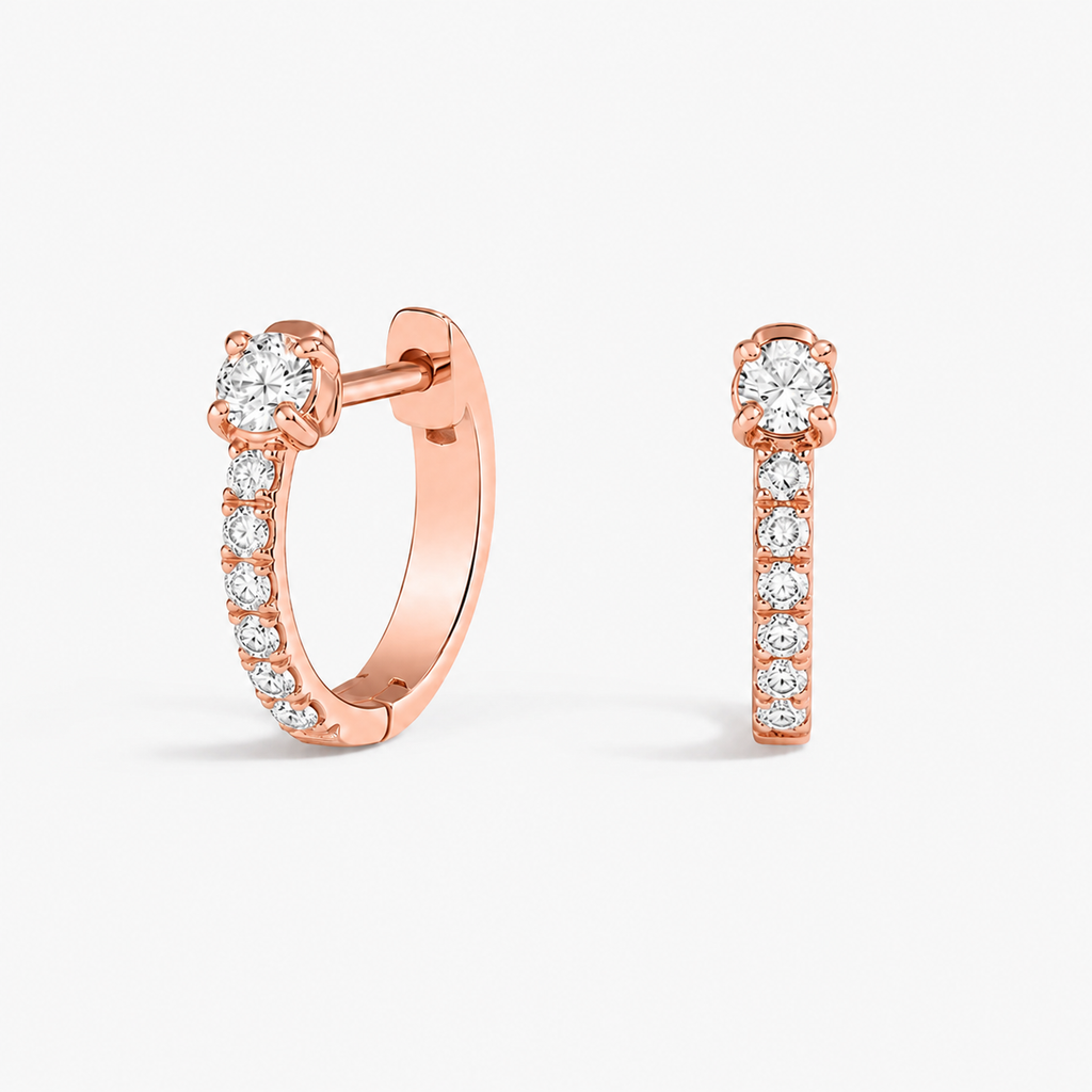Lab Grown Diamond Round Cut Huggie Earrings 0.33 Ct. (VS-EF)