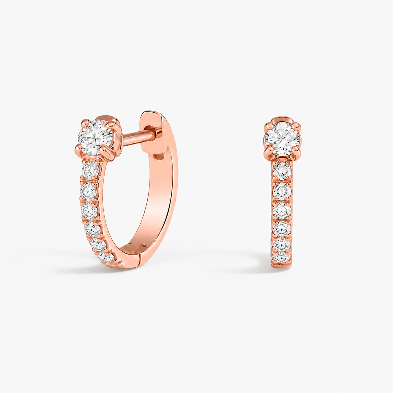 Lab Grown Diamond Round Cut Huggie Earrings 0.33 Ct. (VS-EF)