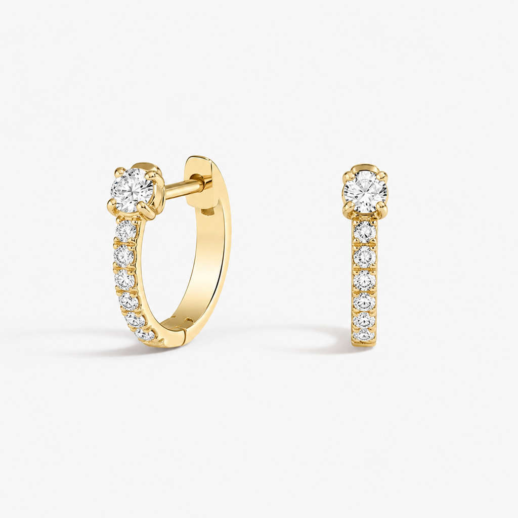 Lab Grown Diamond Round Cut Huggie Earrings 0.33 Ct. (VS-EF)