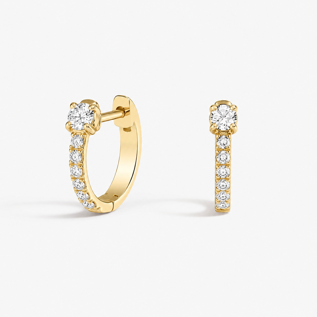 Lab Grown Diamond Round Cut Huggie Earrings 0.33 Ct. (VS-EF)
