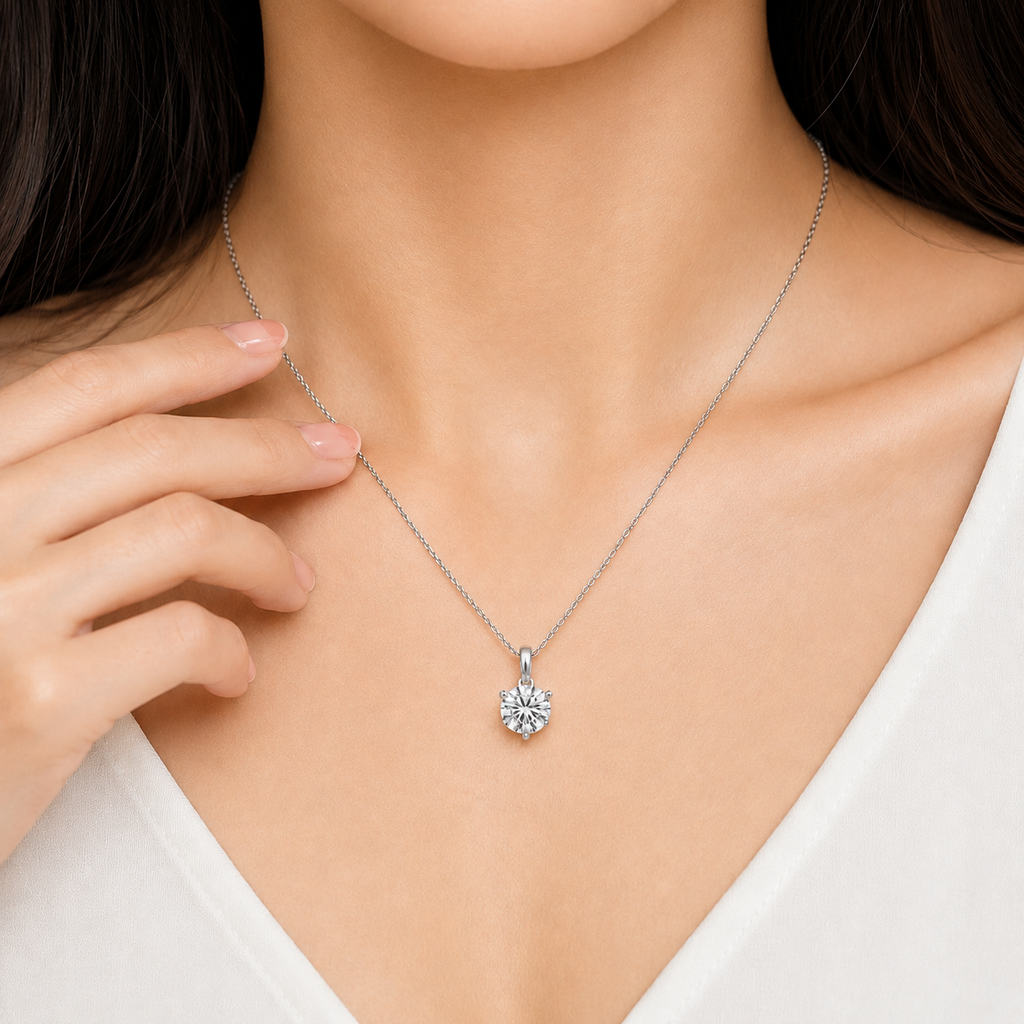 1 Ct. Lab Grown Diamond Round Cut Solitaire Pendant (VS-EF)