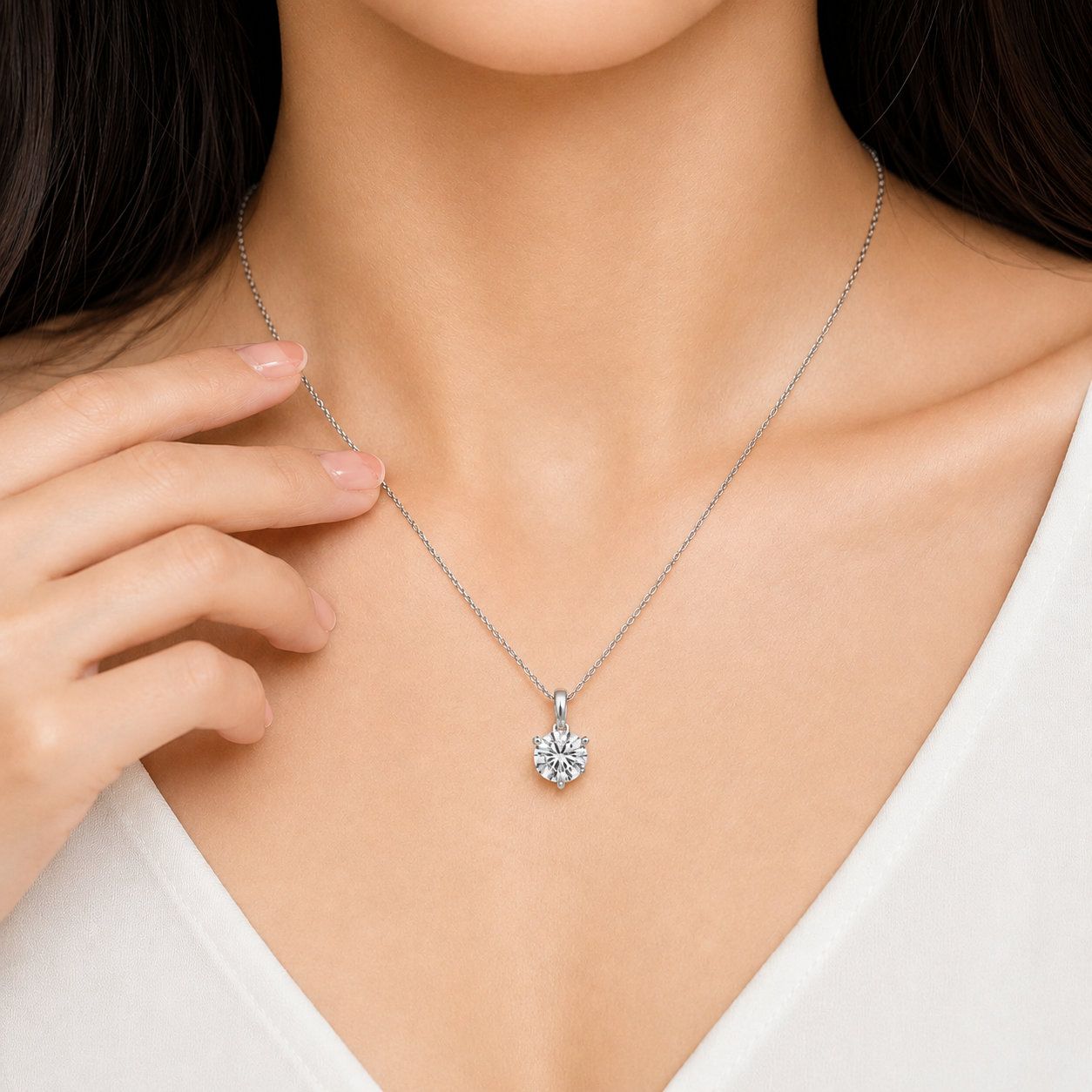 1 Ct. Lab Grown Diamond Round Cut Solitaire Pendant (VS-EF)