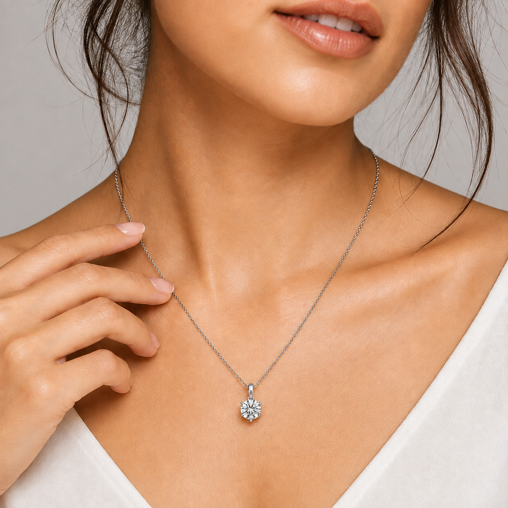 1 Ct. Lab Grown Diamond Round Cut Solitaire Pendant (VS-EF)