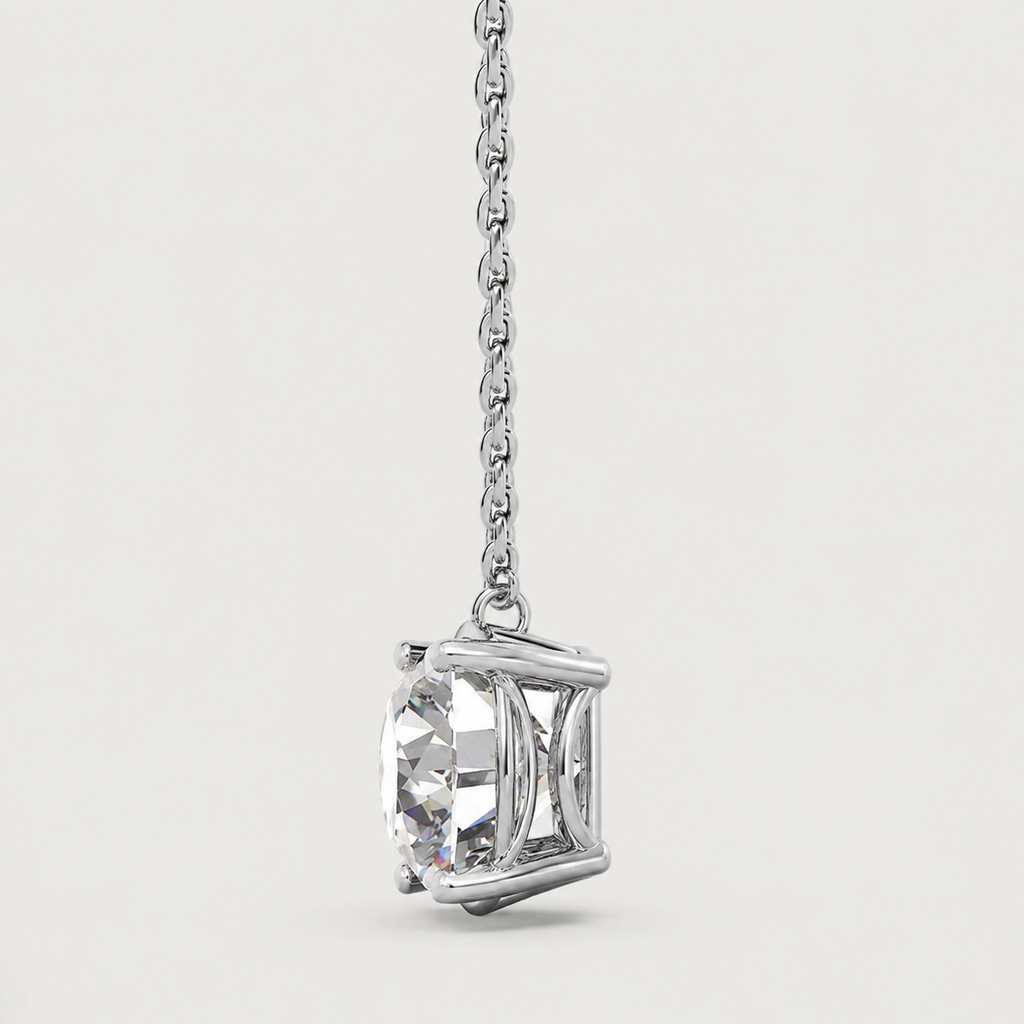 1 Ct. Lab Grown Diamond Round Cut 4 Prong Solitaire Pendant (VS-EF)