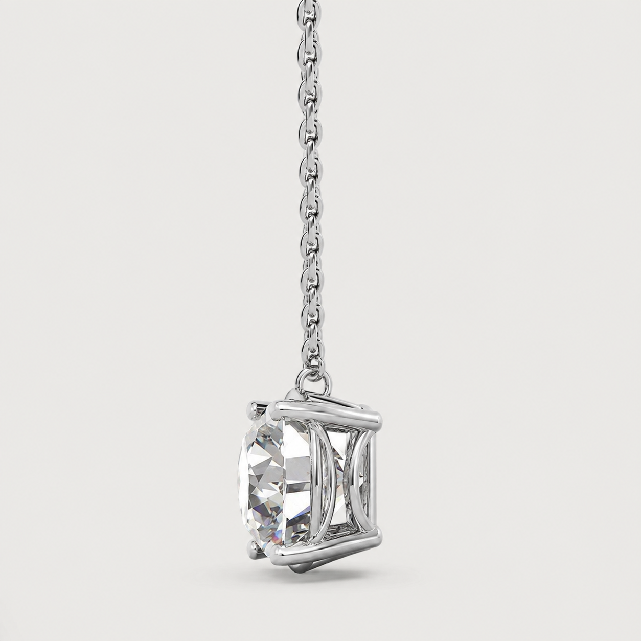 1 Ct. Lab Grown Diamond Round Cut 4 Prong Solitaire Pendant (VS-EF)