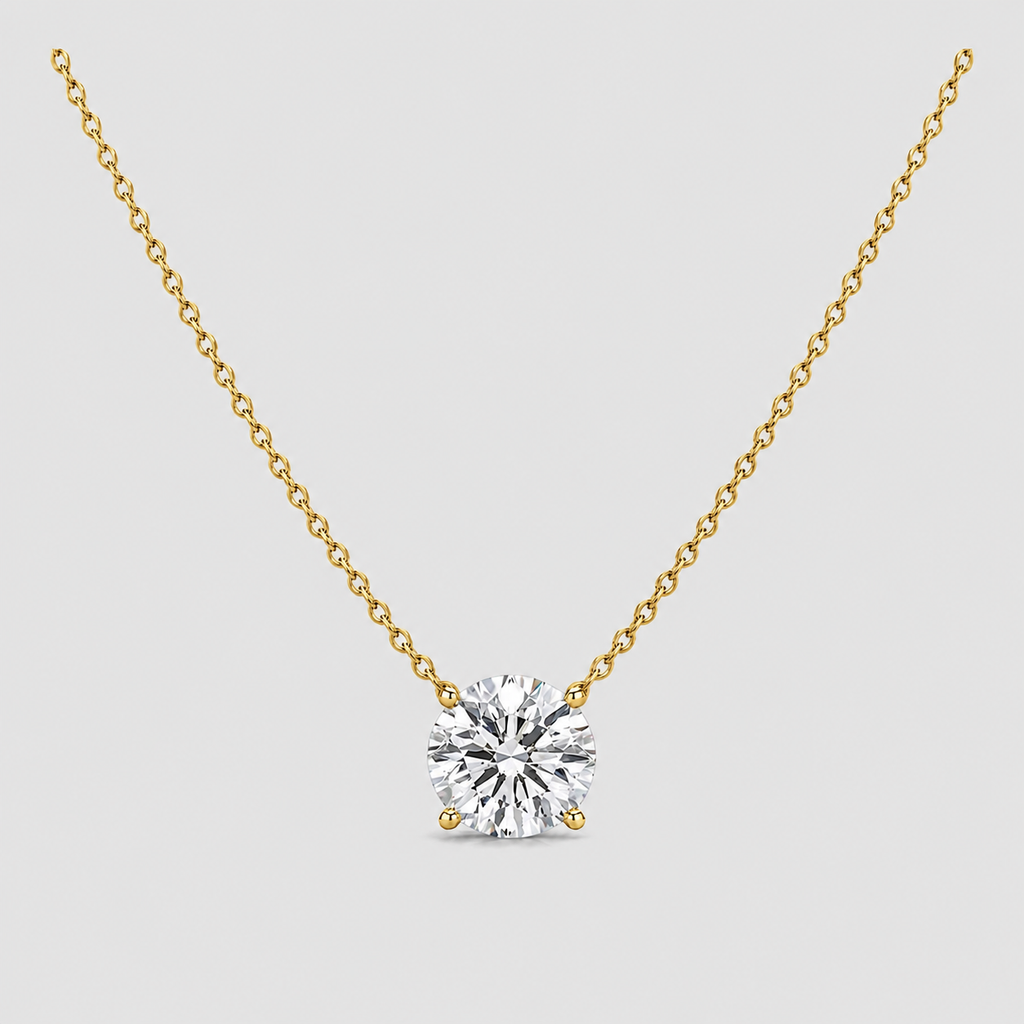 1 Ct. Lab Grown Diamond Round Cut 4 Prong Solitaire Pendant (VS-EF)