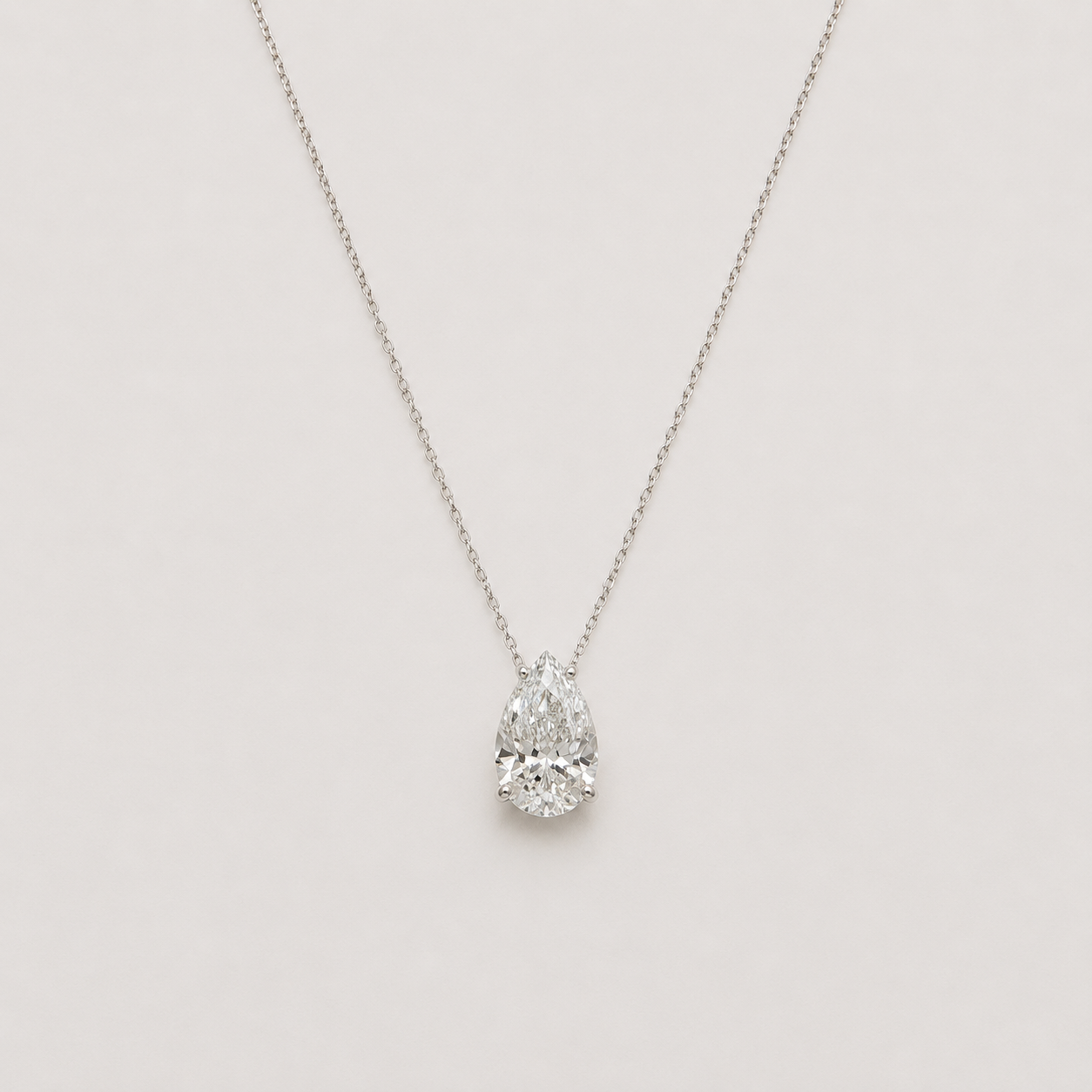2 Ct. Lab-Grown Diamond Pendent Pear-Cut Pendent Necklace (VS-EF)