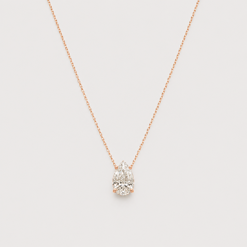2 Ct. Lab-Grown Diamond Pendent Pear-Cut Pendent Necklace (VS-EF)