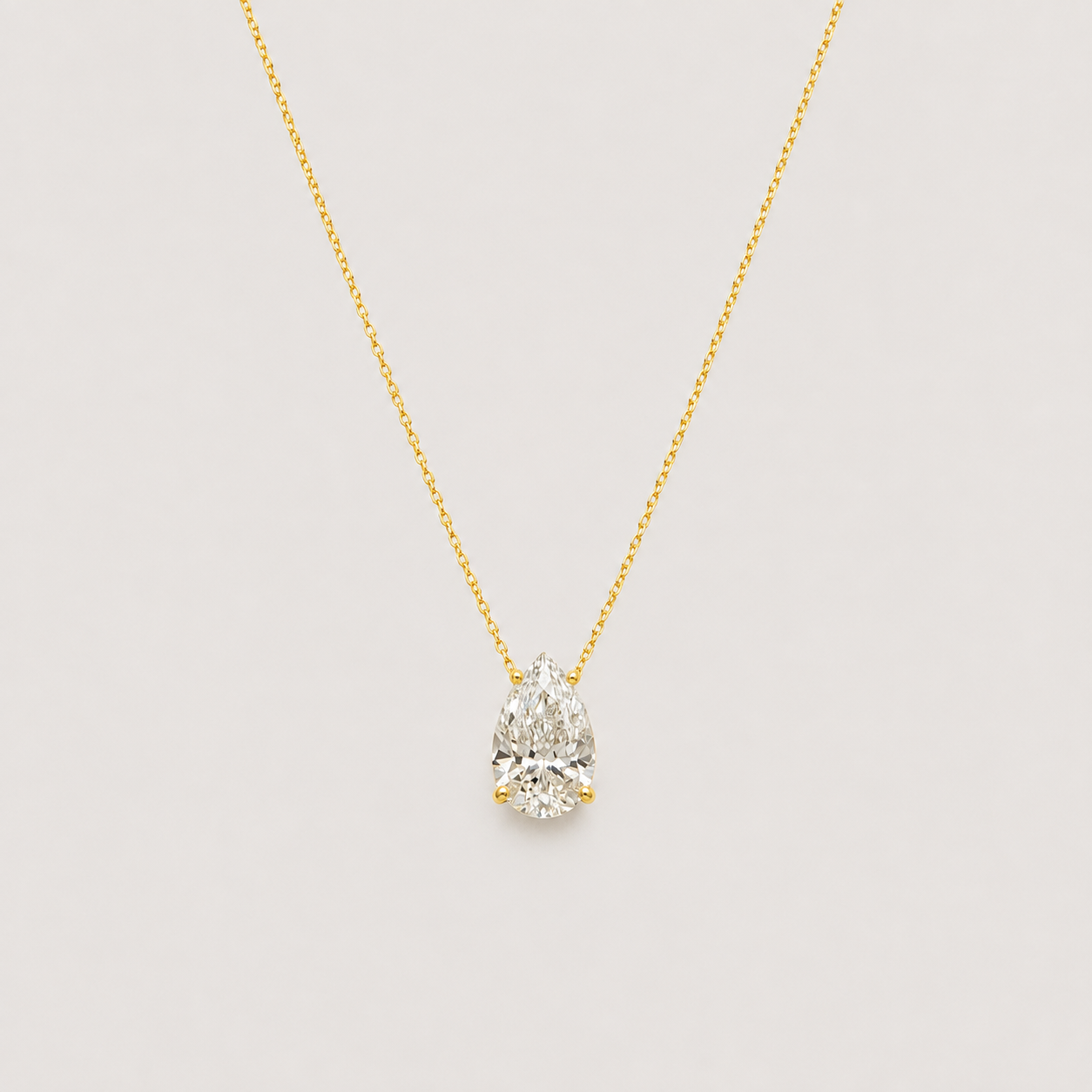2 Ct. Lab-Grown Diamond Pendent Pear-Cut Pendent Necklace (VS-EF)