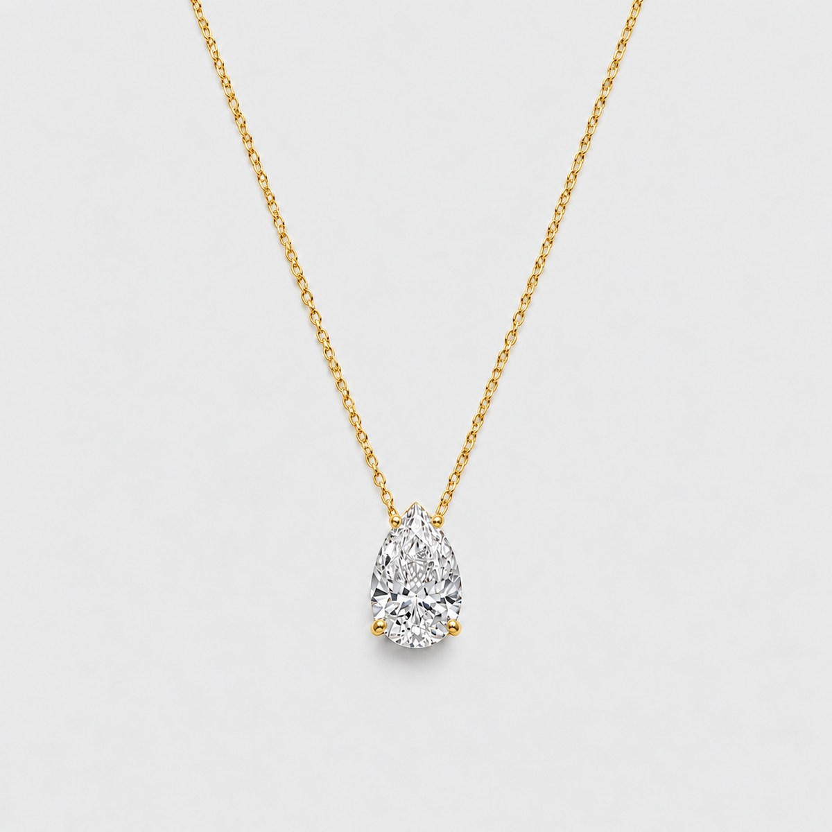 2 Ct. Lab-Grown Diamond Pendent Pear-Cut Pendent Necklace (VS-EF)