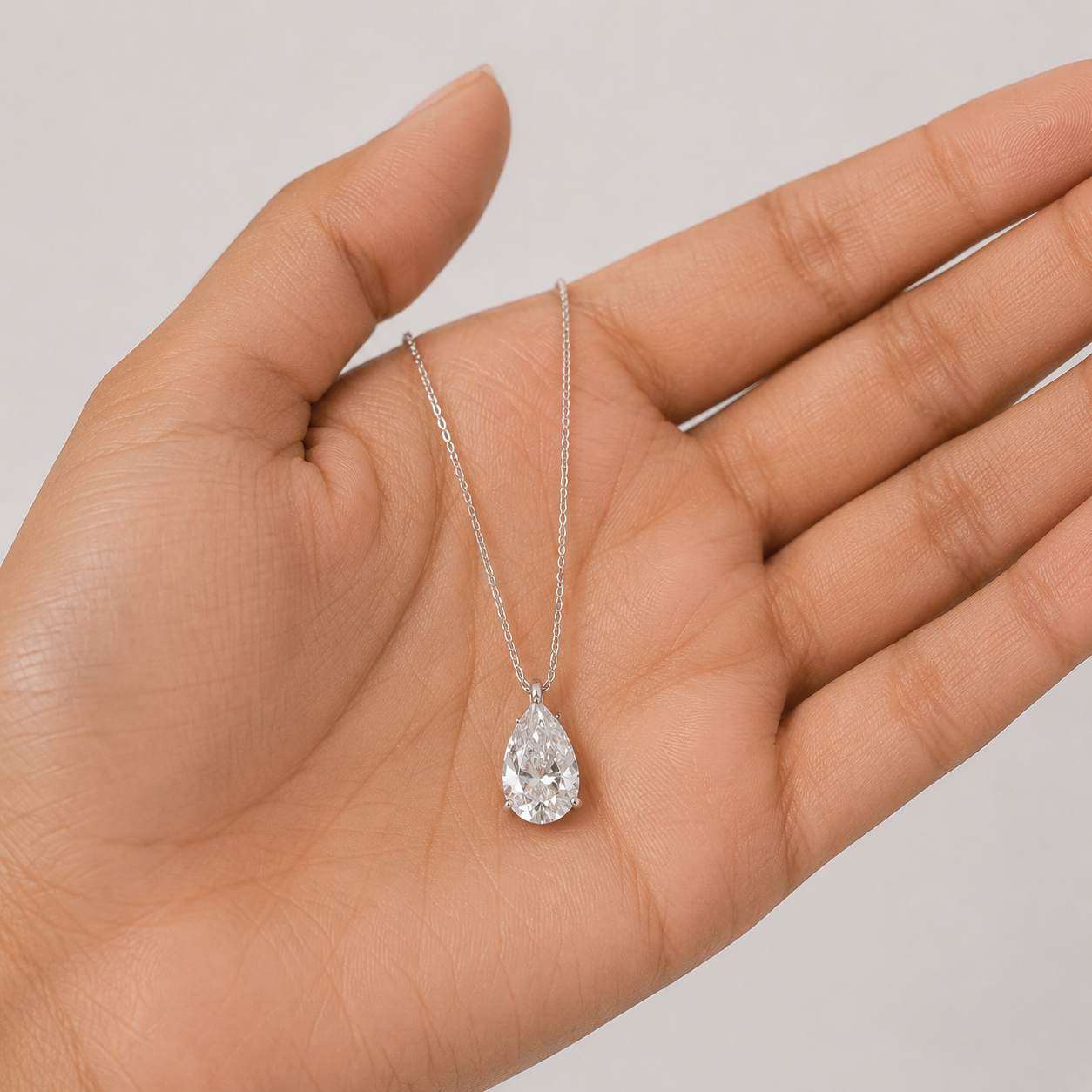 2 Ct. Lab-Grown Diamond Pendent Pear-Cut Pendent Necklace (VS-EF)