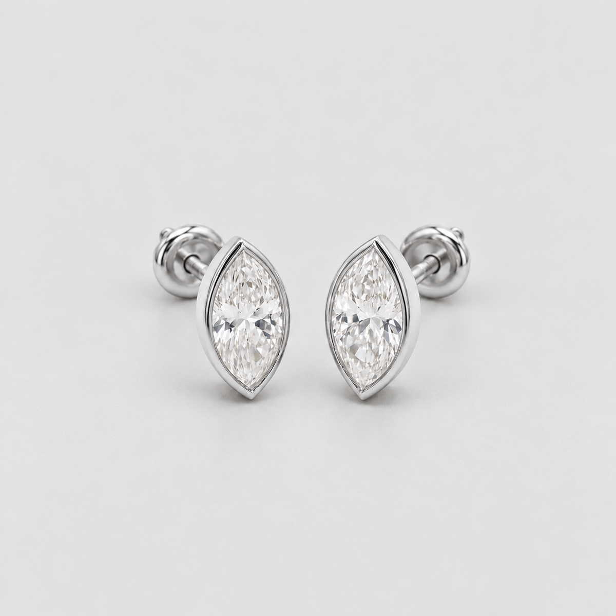 2.03 Ct. Lab Grown Diamond Marquise Cut Stud Earrings (VS-EF)
