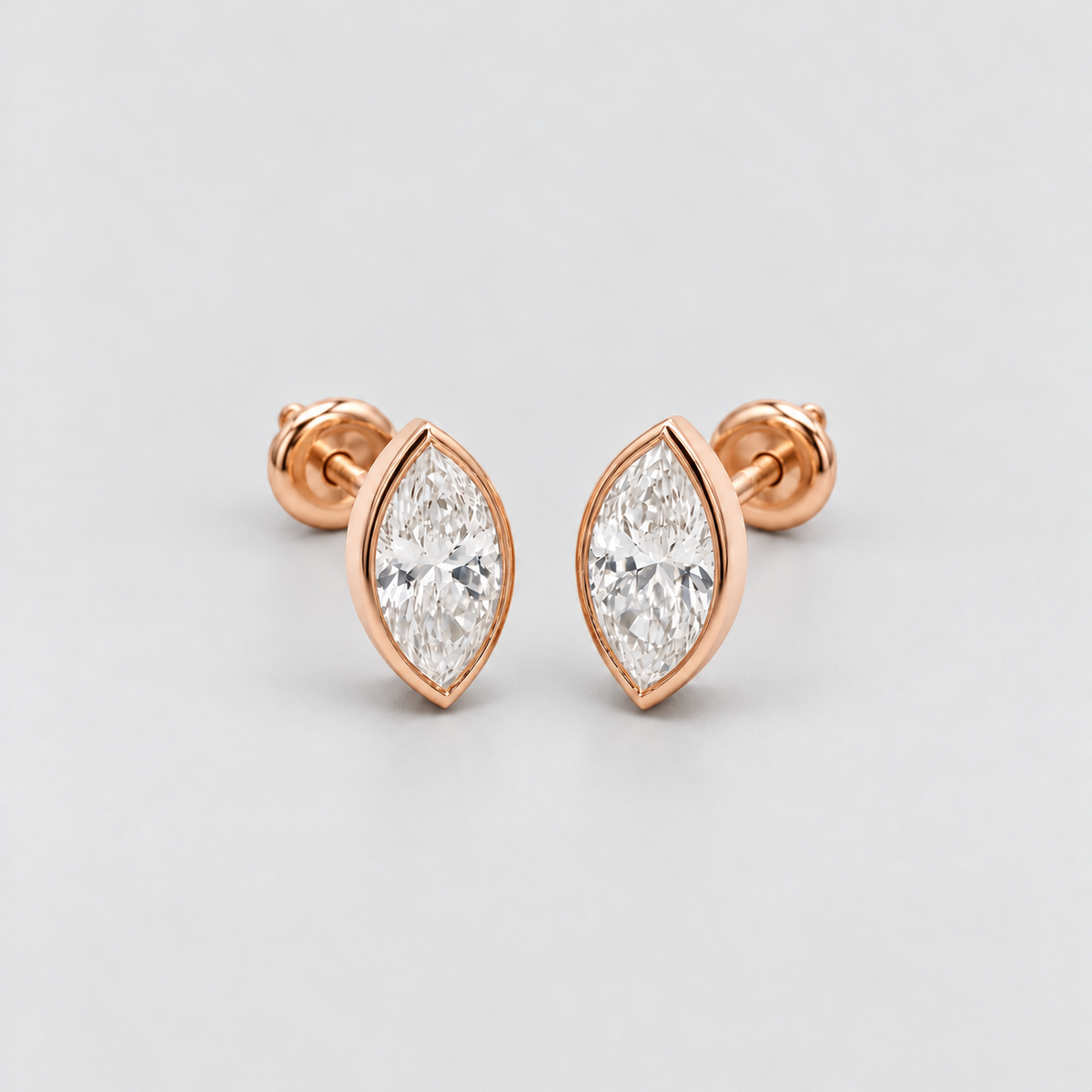 2.03 Ct. Lab Grown Diamond Marquise Cut Stud Earrings (VS-EF)