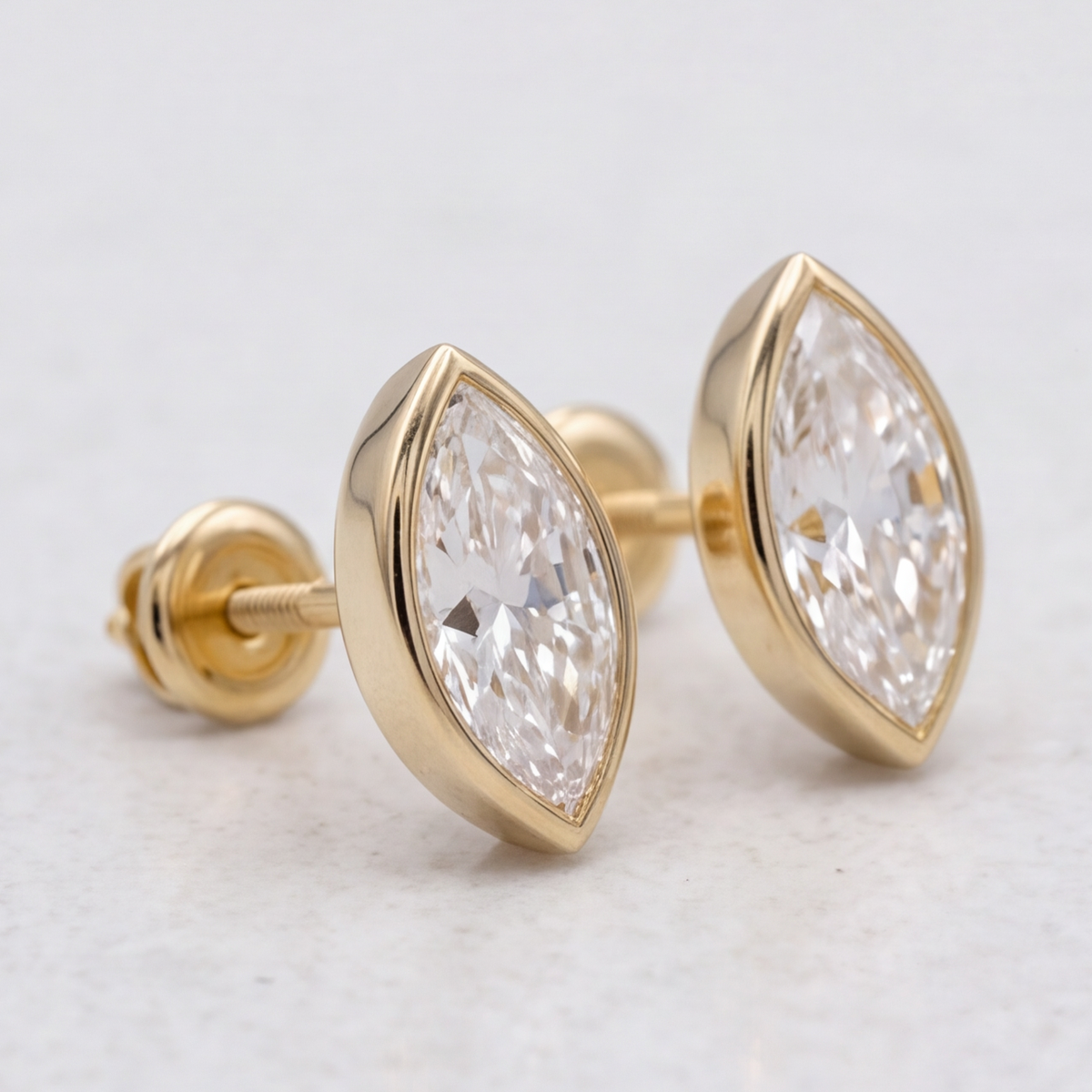 2.03 Ct. Lab Grown Diamond Marquise Cut Stud Earrings (VS-EF)