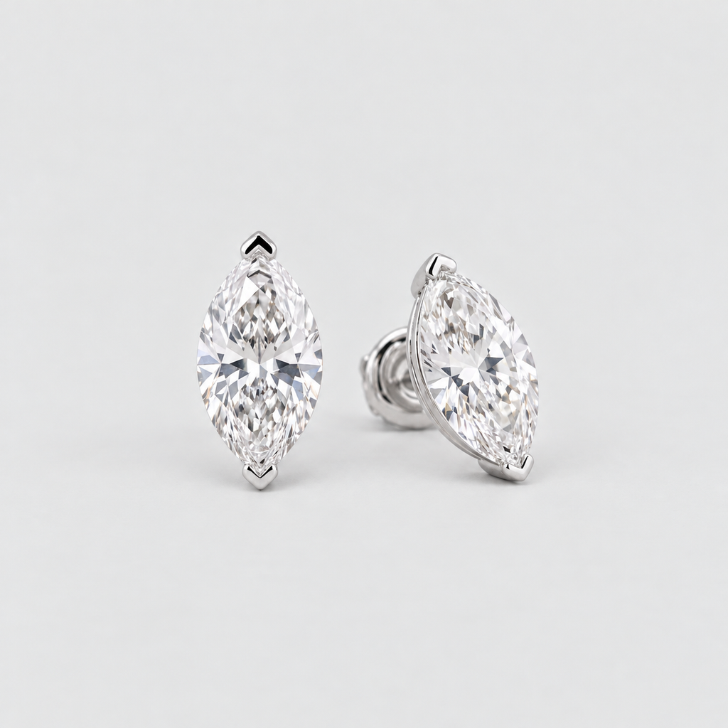 2 Ct. Lab Grown Diamond Marquise Cut Stud Earrings (VS-EF)
