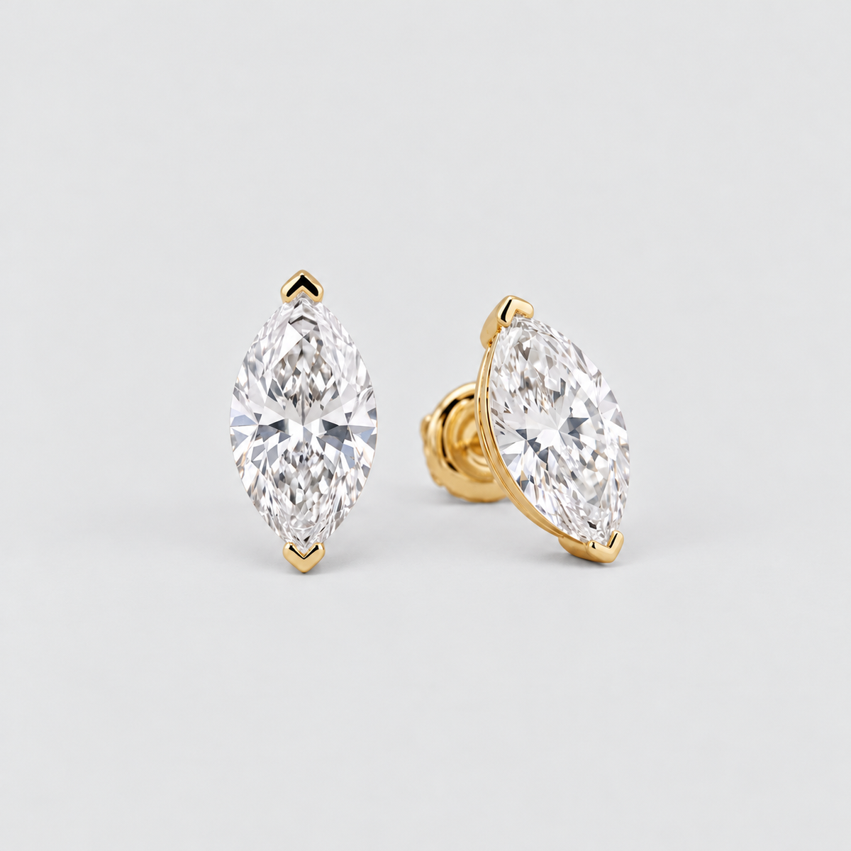2 Ct. Lab Grown Diamond Marquise Cut Stud Earrings (VS-EF)