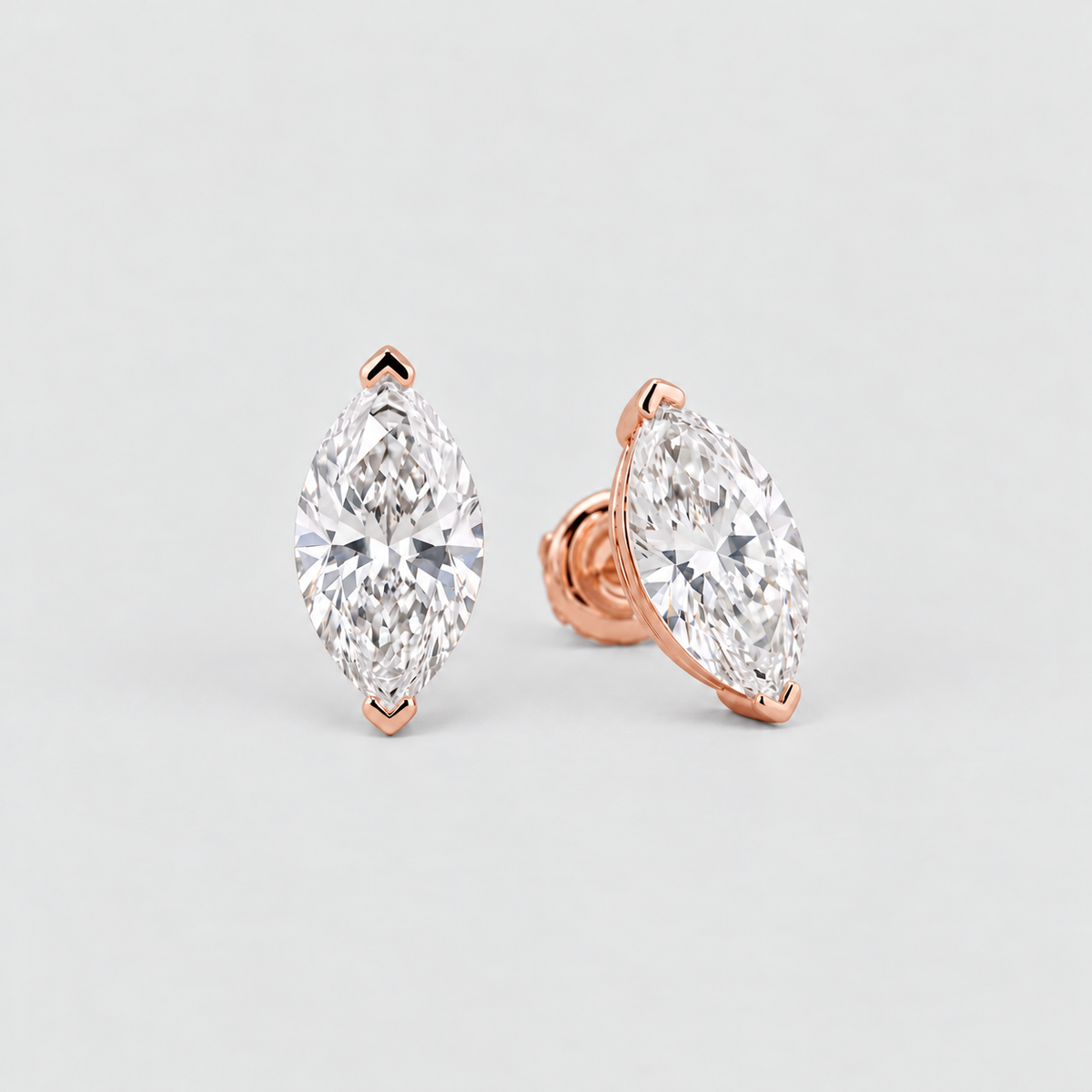 2 Ct. Lab Grown Diamond Marquise Cut Stud Earrings (VS-EF)