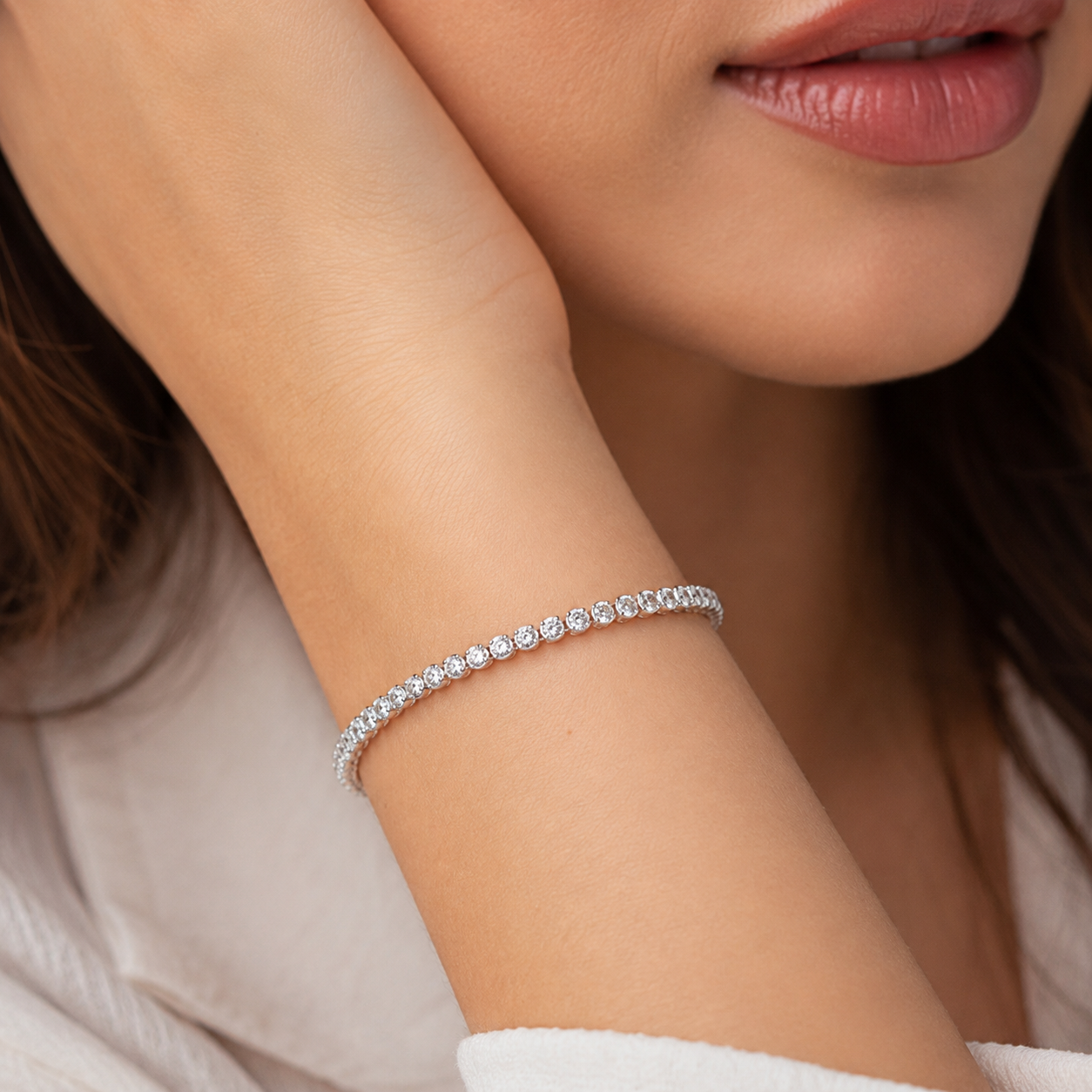 3.70 Ct. Lab Grown Diamond Round Cut Tennis Bracelet (EF-VS-SI)