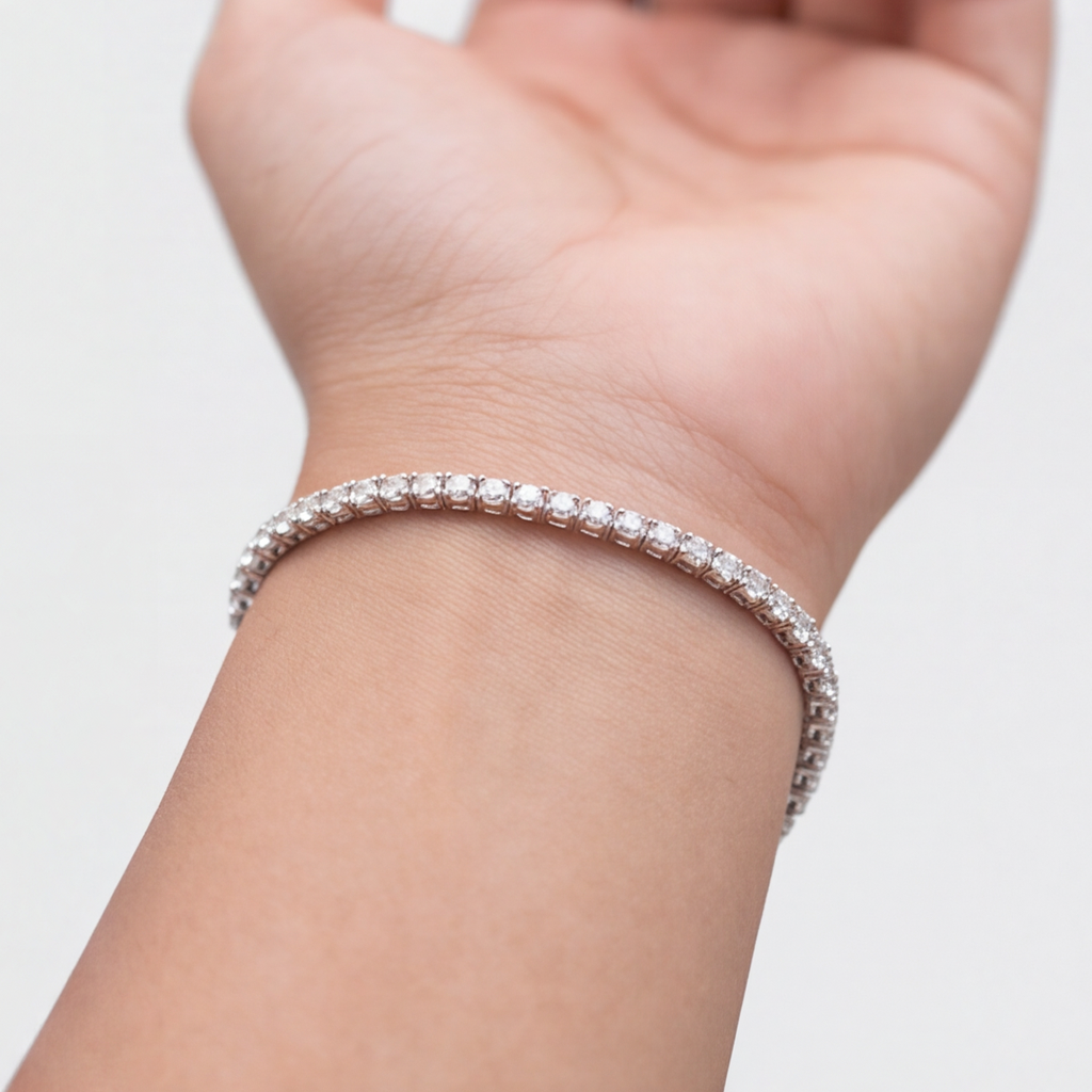 3.70 Ct. Lab Grown Diamond Round Cut Tennis Bracelet (EF-VS-SI)