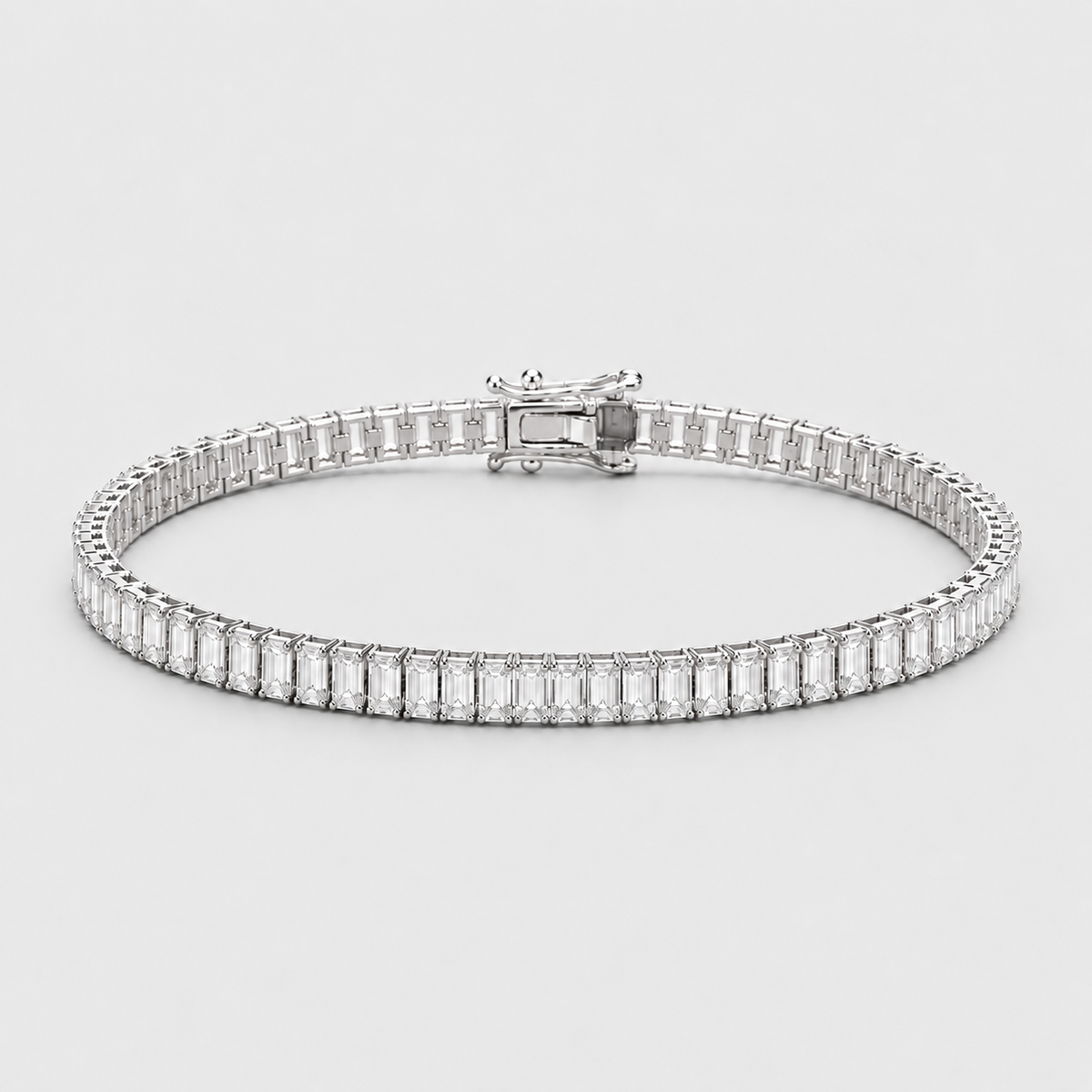 7 Ct. Emerald Cut Lab Grown Diamond Tennis Bracelet (EF/VVS-VS)