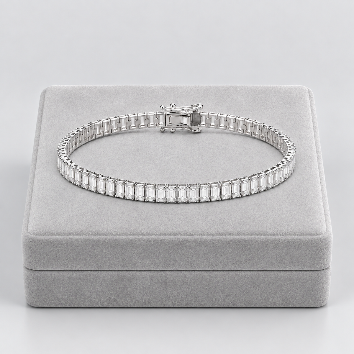 7 Ct. Emerald Cut Lab Grown Diamond Tennis Bracelet (EF/VVS-VS)