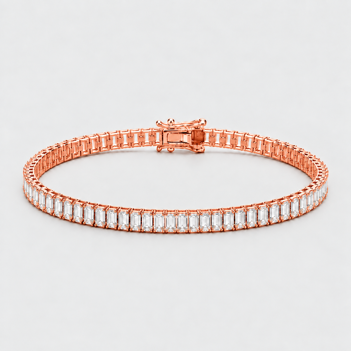 7 Ct. Emerald Cut Lab Grown Diamond Tennis Bracelet (EF/VVS-VS)