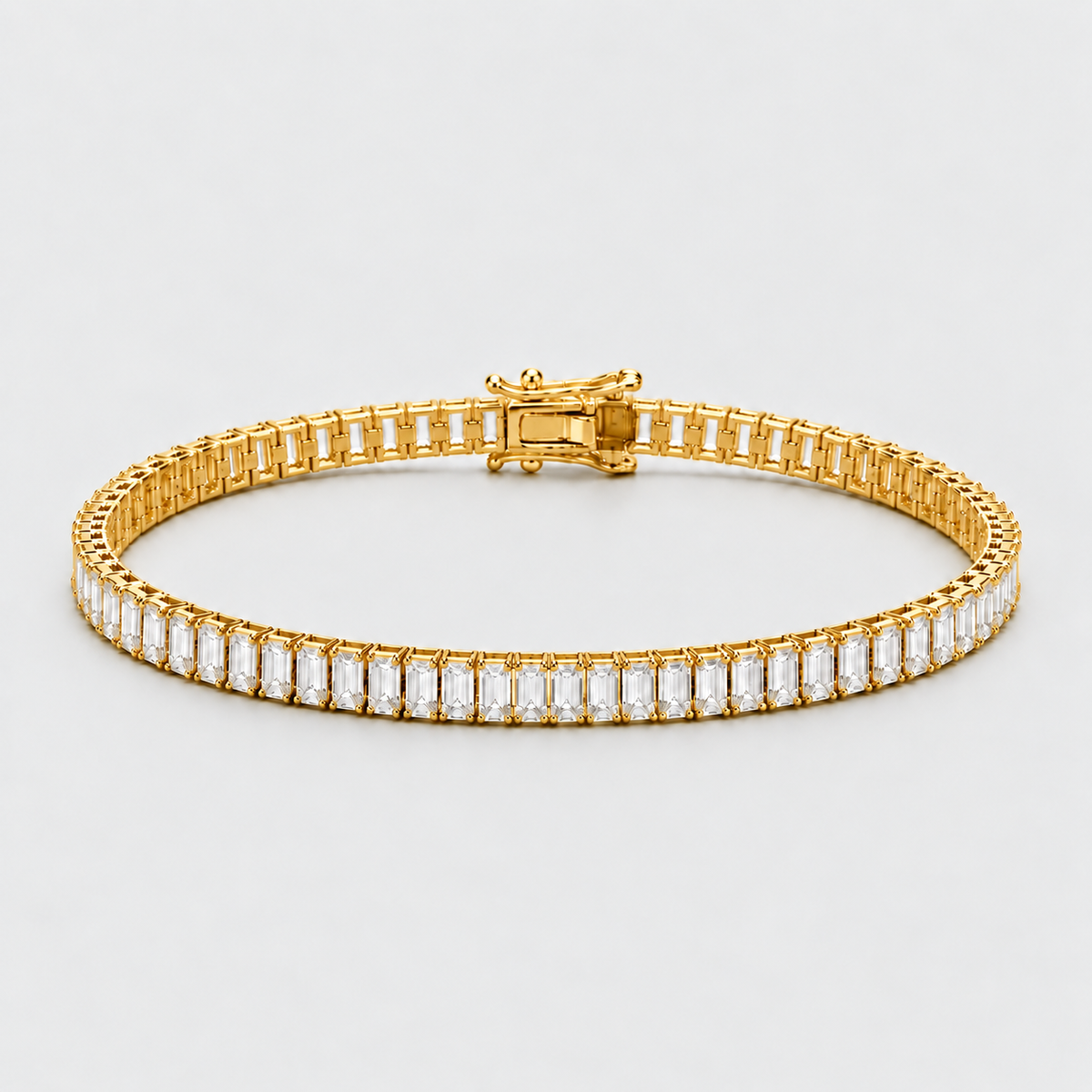 7 Ct. Emerald Cut Lab Grown Diamond Tennis Bracelet (EF/VVS-VS)