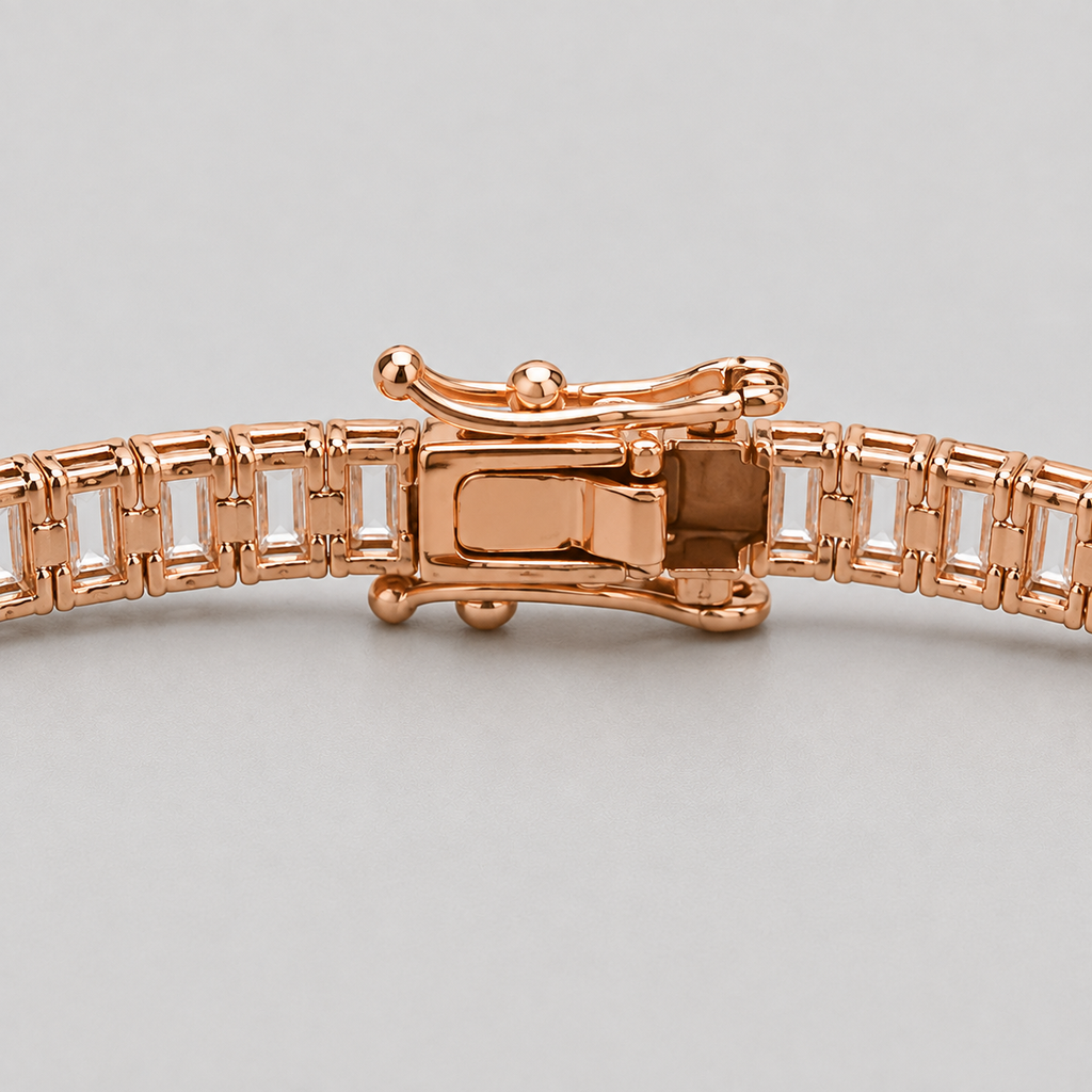 7 Ct. Emerald Cut Lab Grown Diamond Tennis Bracelet (EF-VS SI)