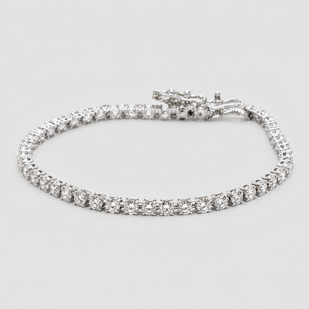 3.80 Ct. Lab-Grown Diamond Round-Cut Tennis Bracelet (VS-EF)