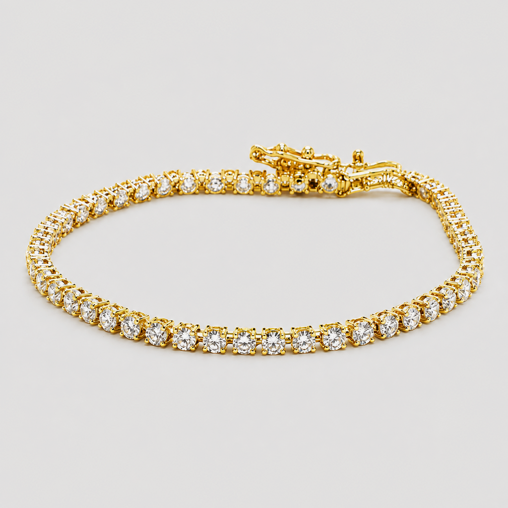 3.80 Ct. Lab-Grown Diamond Round-Cut Tennis Bracelet (VS-EF)