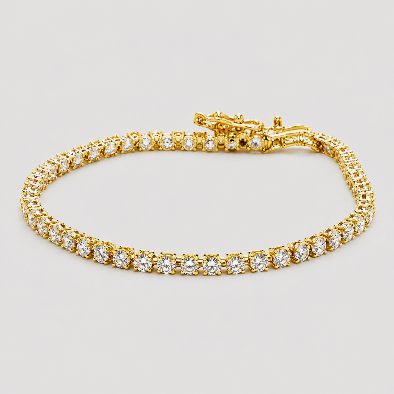 3.80 Ct. Lab-Grown Diamond Round-Cut Tennis Bracelet (VS-EF)