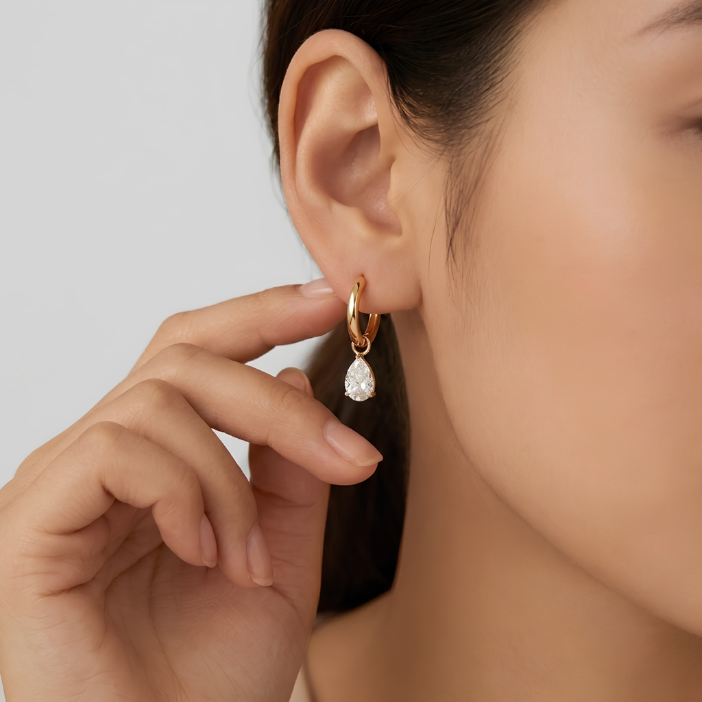 2 Ct. Lab Grown Diamond Pear Cut Drop Earring (VS-EF)