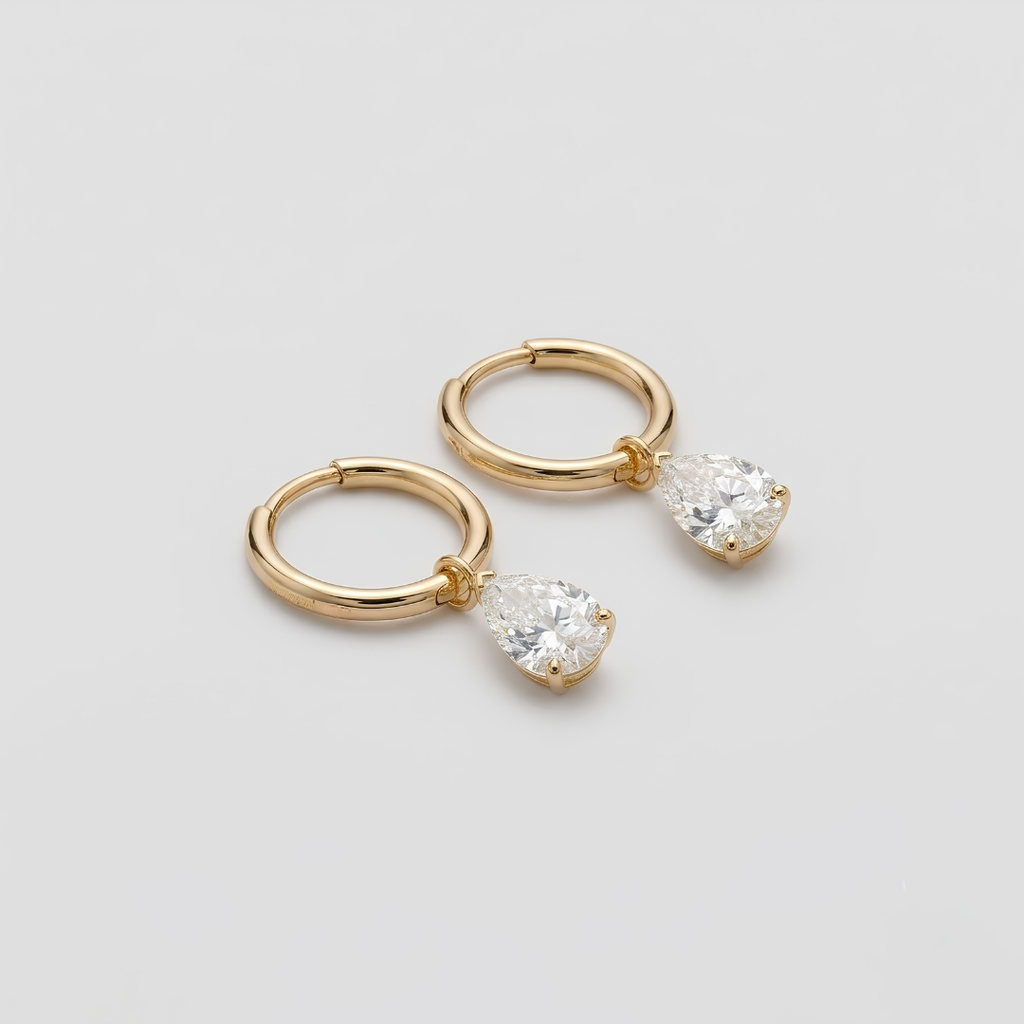 2 Ct. Lab Grown Diamond Pear Cut Drop Earring (VS-EF)